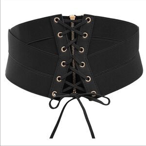 Corset Black Belt Zipper Lace Up